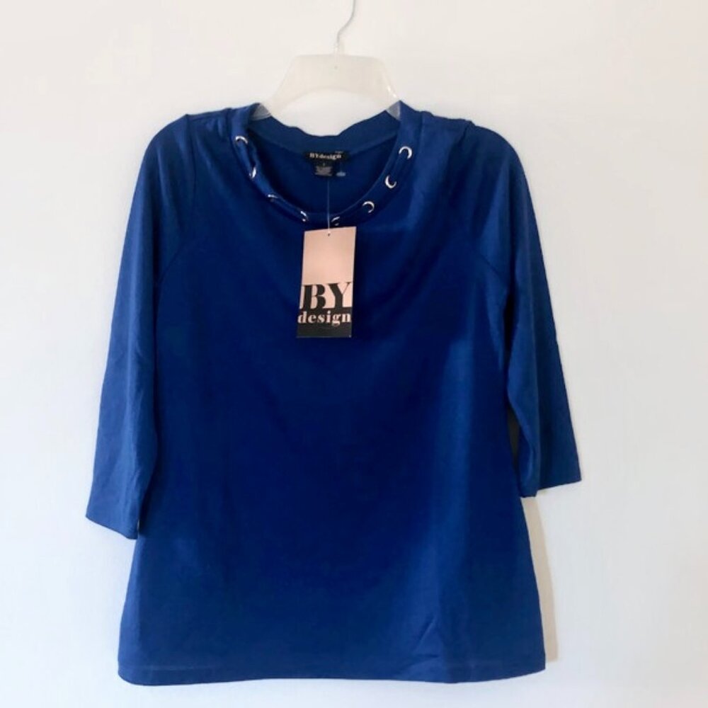 Blue 3/4 sleeve blouse, Soft  ✿